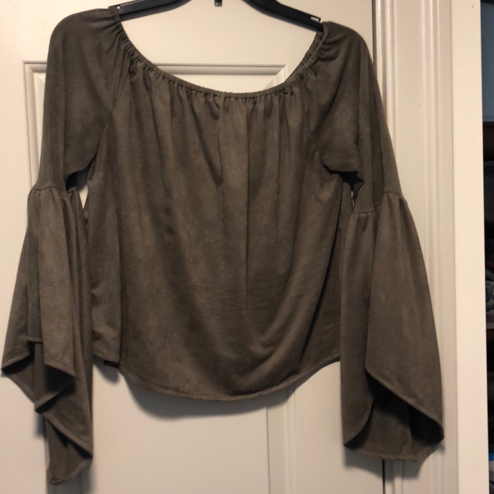 Suede Off The Shoulder Shirt